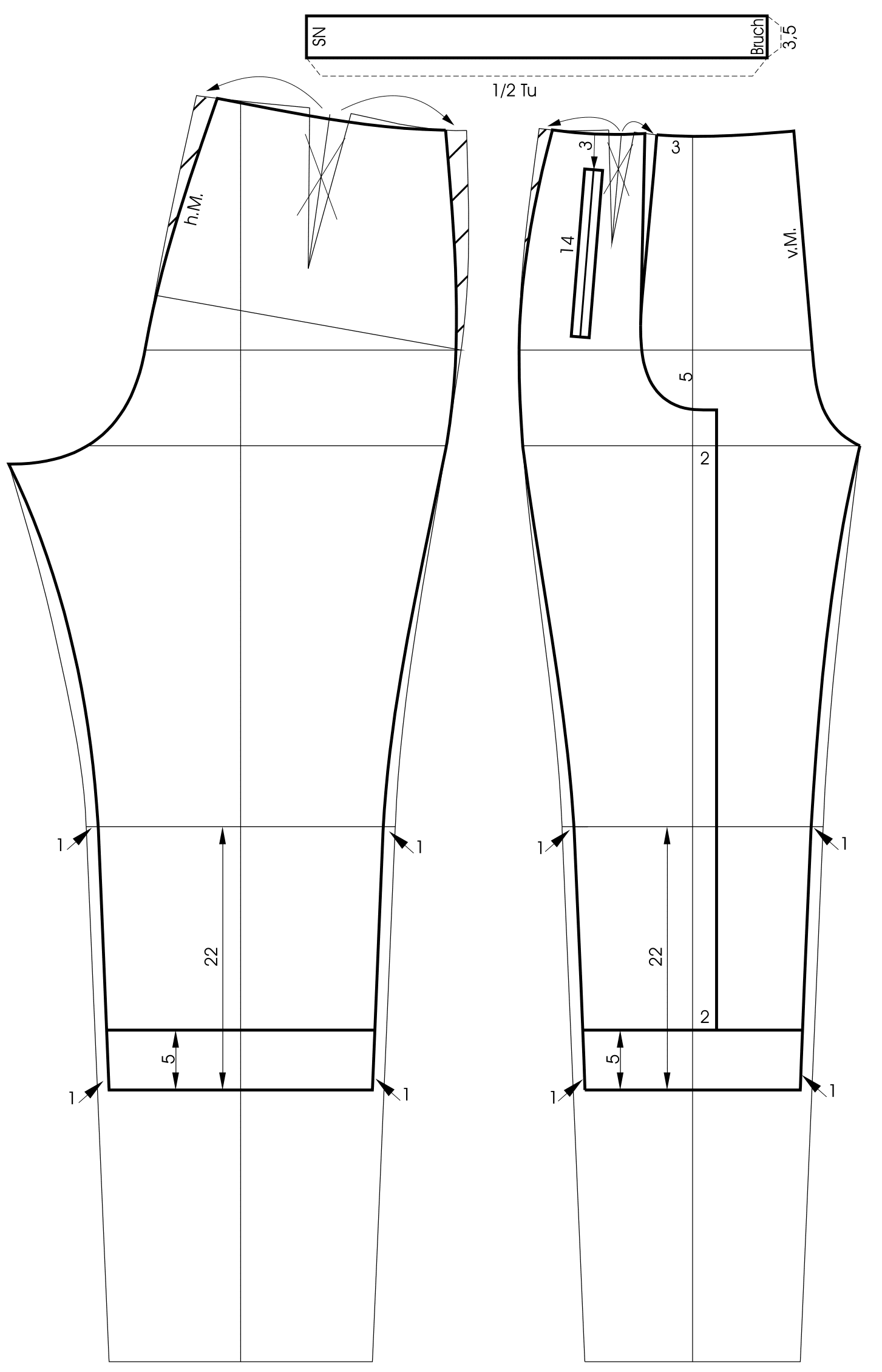 Palazzo pants pattern cutting