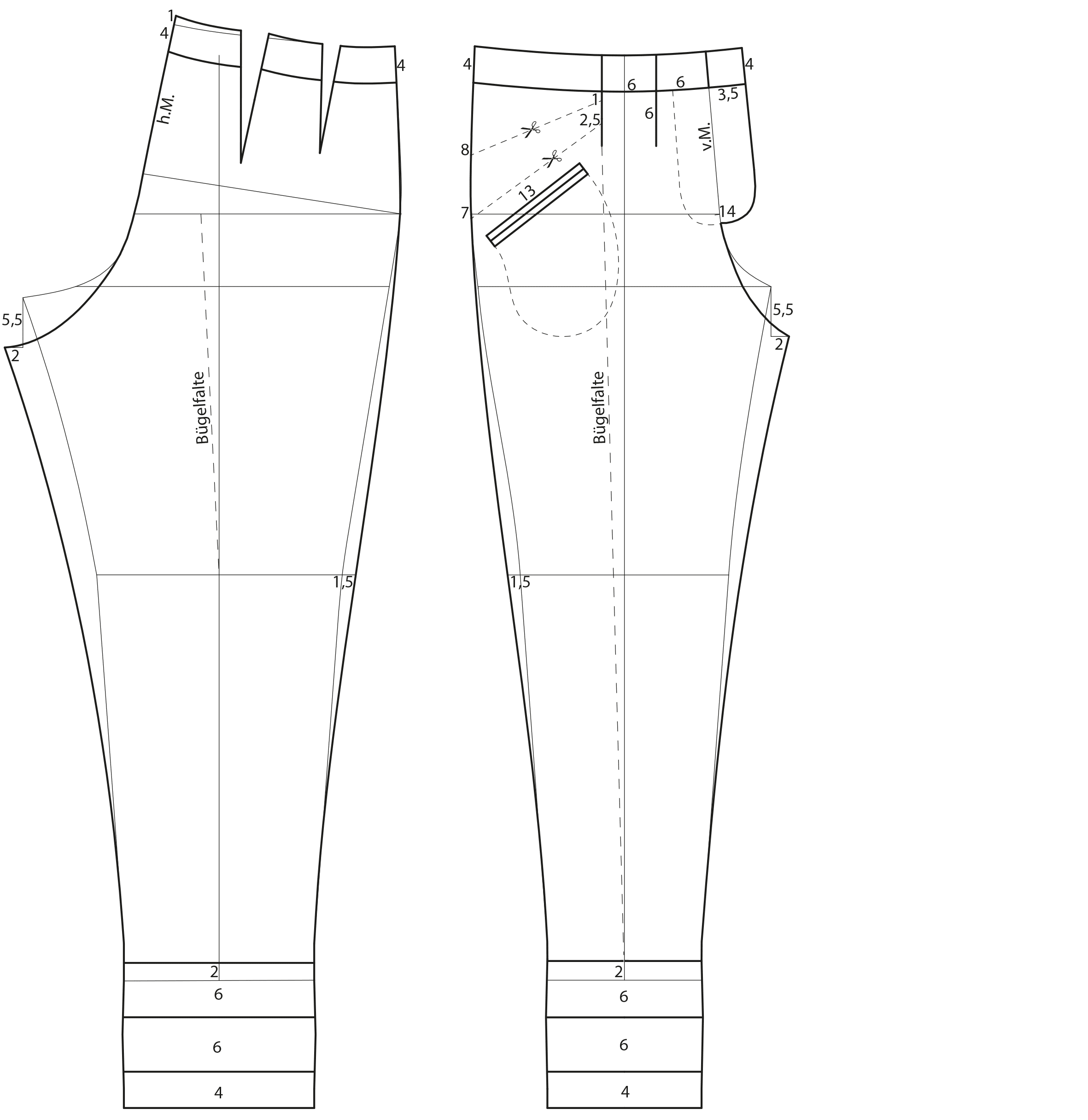 Pattern Construction for Wide Leg Trousers › M.Mueller & Sohn