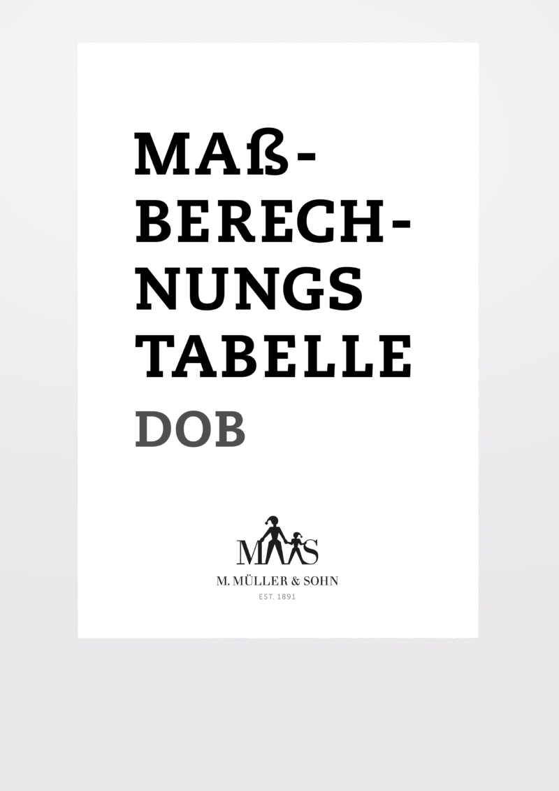 Produkt: Maßberechnungs-Tabelle für Damenbekleidung