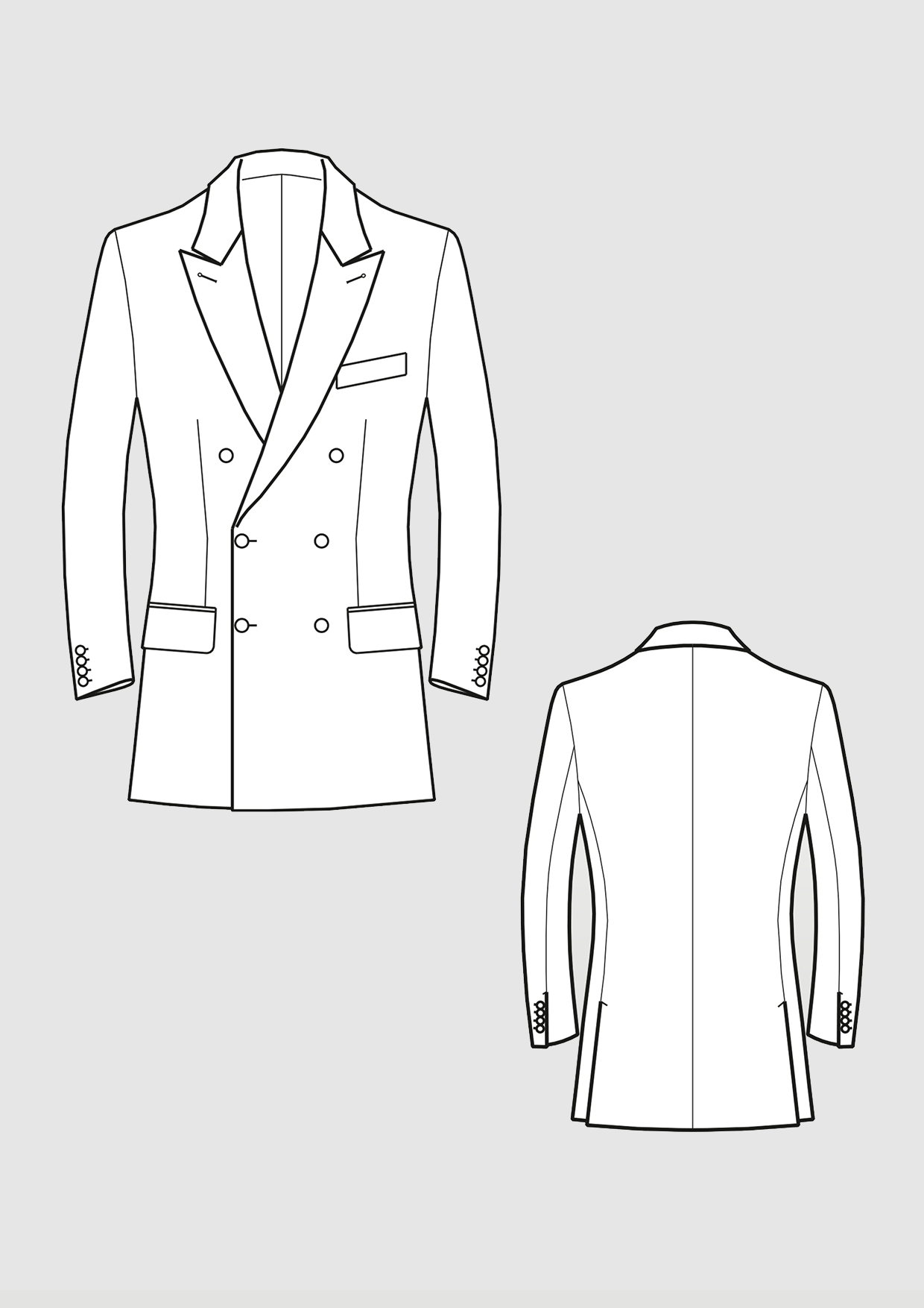 pattern double-breasted jacket basic block