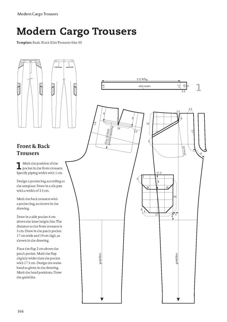 mens patternmaking trousers cargo pants