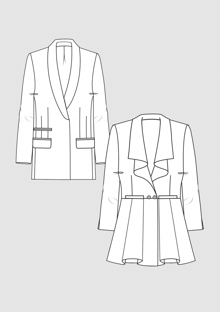 Blazer with docorative radial Darts