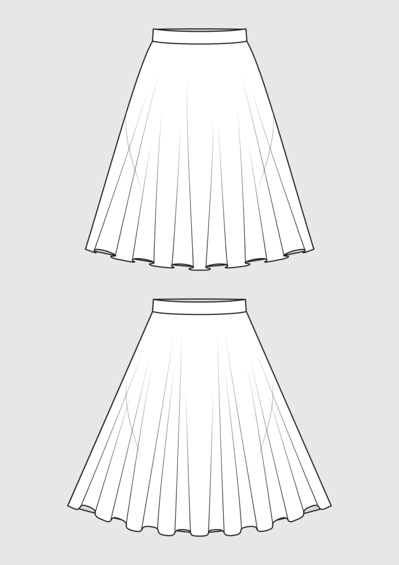 Custom Long circular skirt (360 degrees) / JC10-solid-hulaohana