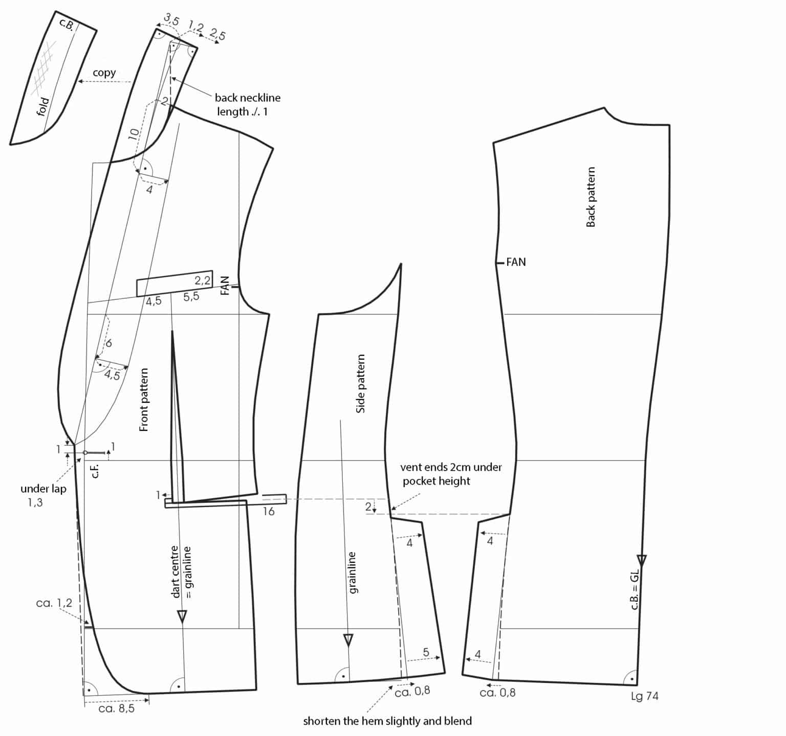 Slimline Suit Pattern Construction