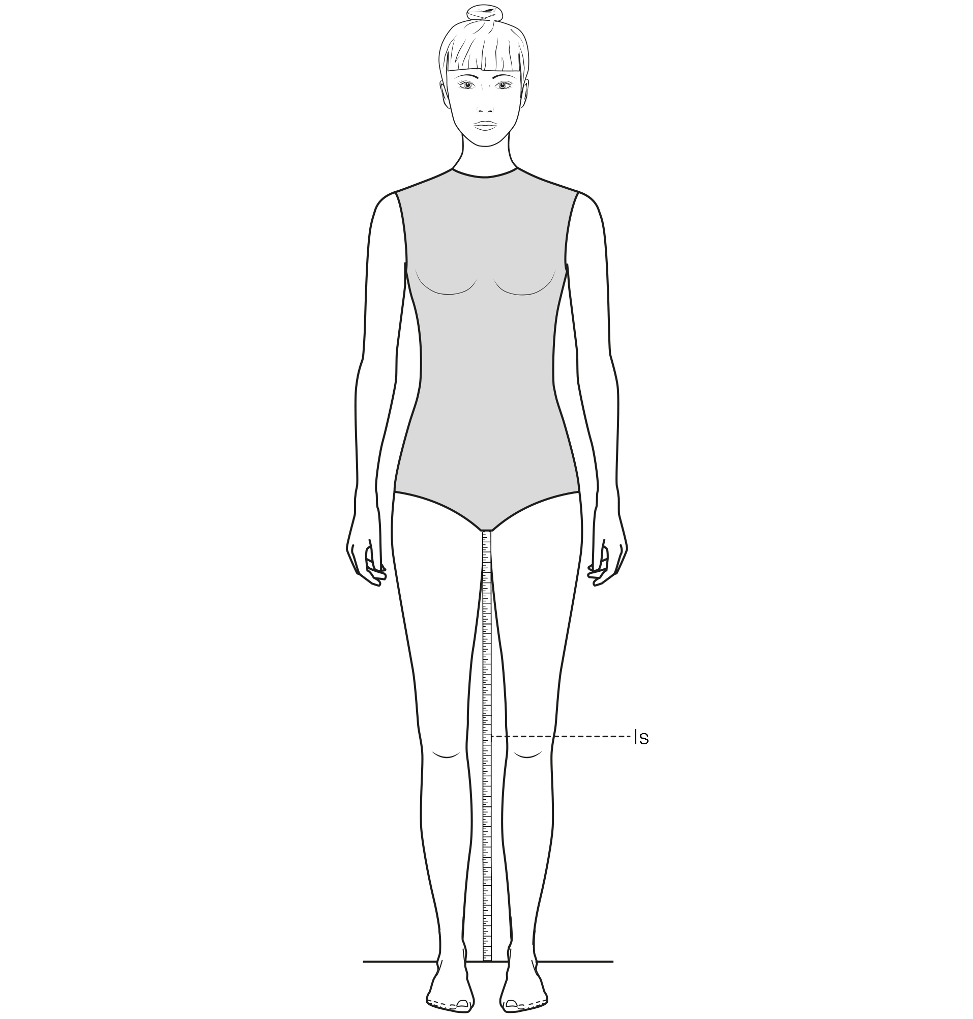 This figure shows the measurement of the Inseam