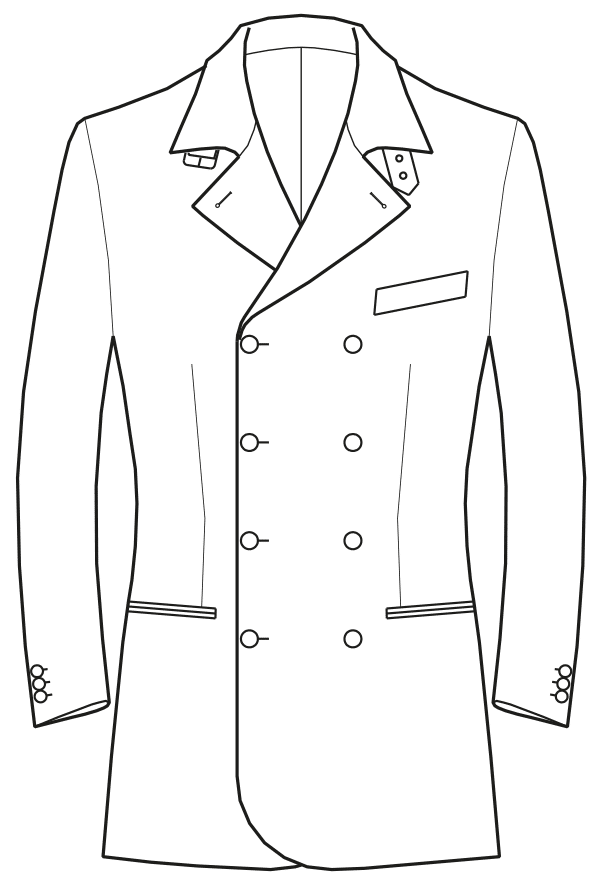 sewing a button on a blazer